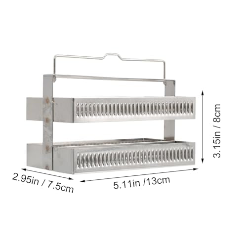 Stainless Steel Microscope Slides Holder Staining Rack for Laboratory Slide Storage Glass Slide Rack for Microscope Accessories 5.11 X 3.14 X 2.95 in 1 pc