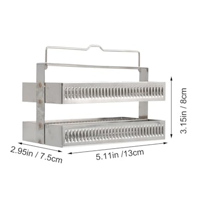 Stainless Steel Microscope Slides Holder Staining Rack for Laboratory Slide Storage Glass Slide Rack for Microscope Accessories 5.11 X 3.14 X 2.95 in 1 pc