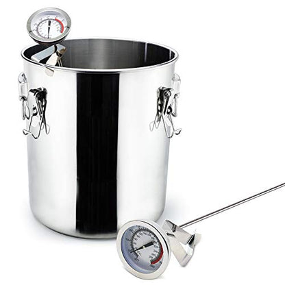 Deep Fry/Candy/Turkey Thermometer with Clip&15 inch stem - Professional Kitchen Pot Fryer,Stainless Steel Fry Oil Thermometer for Frying,Oil,Candy and Meat Cooking