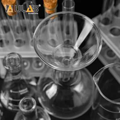 ULAB Scientific 100mm Glass Funnels, Short Stem Diameter 13mm, 3.3 Borosilicate Glass, Heavy Wall, Pack of 2, UGF1010 - color: 100mm, Pack of 2