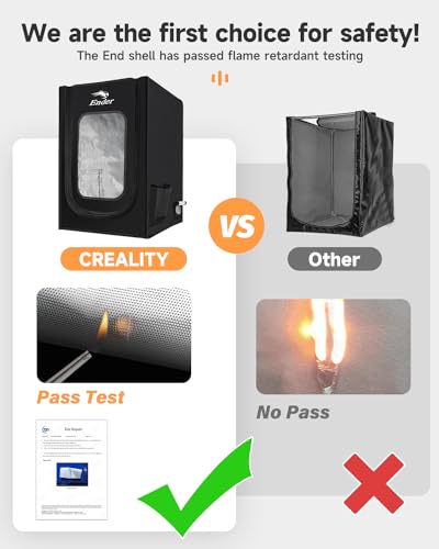 Creality Official 3D Printer Enclosure with Fan Interface Fireproof Dustproof Constant Temperature Dust Cover 480 * 600 * 720mm for Ender 3 V3 SE/KE/Ender 3/Ender 3 Pro/Ender 3V2/Ender 3S1/Neo（no Fan - color: With Fan Interface