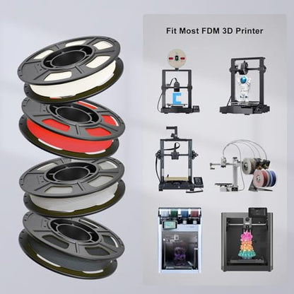 YOUSU PLA 4 * 250g 3D Printer Filament Bundle 1.75mm - color: 24-250g*4 Black/White/Grey/Red, size: Matte PLA