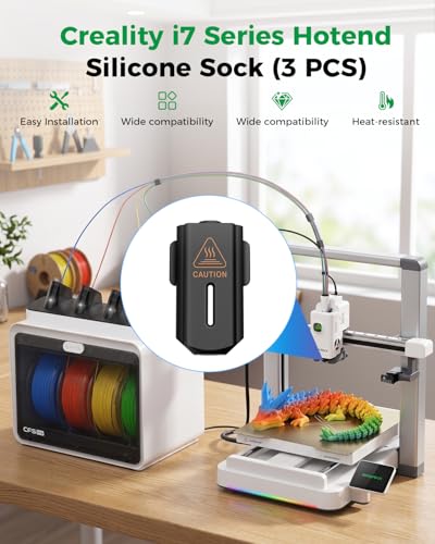 Creality Official SPARKX I7 3D Printer Silicone Sock, 3 PCS 3D Printer Hotend Heater Block Cover Silicone Cover Insulation Heat Resistance for Creality SPARKX I7/I7 Combo 3D Printer - style: Silicone Sock