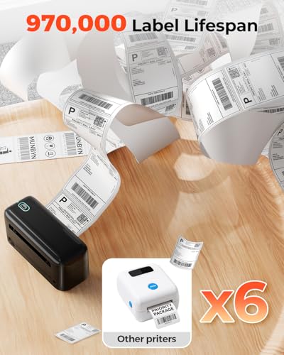 MUNBYN Bluetooth Thermal Label Printer, 4x6 Shipping Label Printer - color: Black