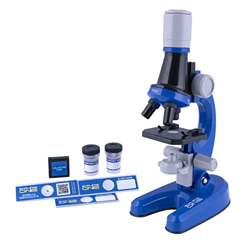 Explore One 100x-1200x Children’s Microscope Set for Kids Ages 6 Years Old and Up Great for STEM Education and Sparking Childrens Interest in Discovering the Microscopic World