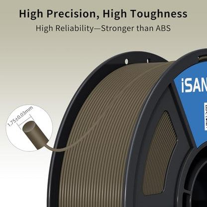 iSANMATE 3D Printer Filament ASA Champagne Gold, UV & Weather Resistant ASA Filament Perfect for Outdoor Functional Parts, for Bambu Lab 3D Printers,AMS,AMSLite, 1kg Spool (2.2lbs) - color: Champagne Gold