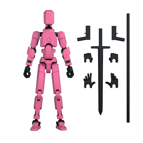MerryXD T13 3D Action Figure,Assembly Completed Dummy Nova Titan Lucky 13 Action Figure 3D Printed Multi-Jointed Movable Toy Pink - color: Pink
