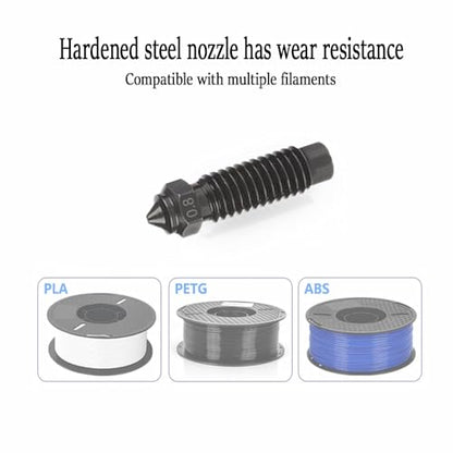 3 Pcs Hardened Steel Nozzles for Neptune 4 Plus/Max hotend Extruder,High Temperature Wear Resistance nozzles for Neptune 4 Plus/Max 3D Printer Accessories (0.8mm) - size: 0.8mm
