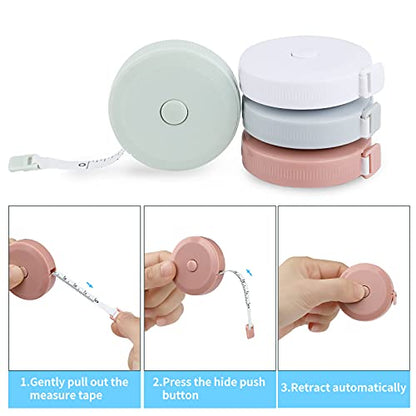 12 Pack Soft Retractable Measuring Tape - color: 12 pack