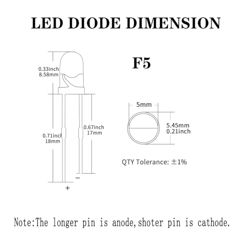 360pcs Led Light Diode Kit，5mm Light Emitting Diodes Assortment for Science Experiment DIY Projects - color: 5mm 360pcs(clear-6 Colors)