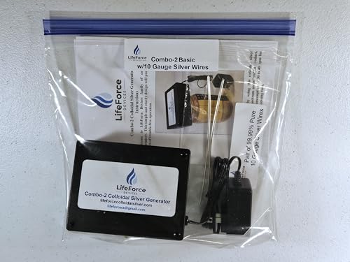 Combo-2 Basic Silver Generator Package by LifeForce Devices (10-Gauge) - style: 10 gauge 9999 pure silver wires (pair)