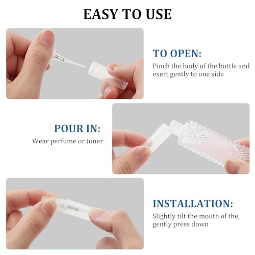 Chiallco Mini Perfume Sample Bottles, 2 ml Plastic Small Spray Bottle 10 Pack, Fine Mist, Portable Perfume Travel Refillable Bottle, Upgraded atomizer sprayer, Clear - style: 2ML