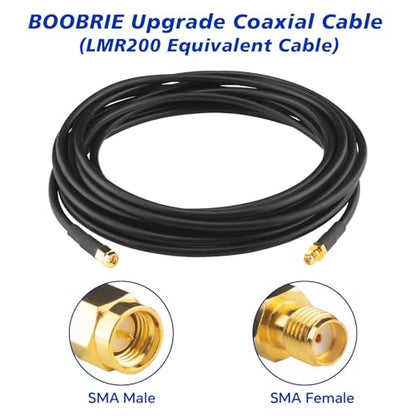 SMA Coaxial Cable Upgraded 16.4Ft SMA Male to SMA Female Coax Cable LMR200 Equivalent SMA WiFi Extension Low Loss for WiFi Router, 3G 4G 5G LTE Antenna, Better Than RG58 - size: 16.4ft