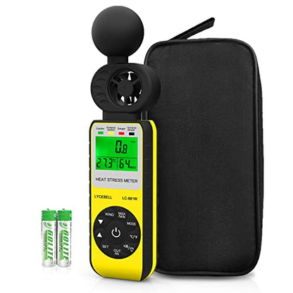 Anemometer WBGT Heat Stress Meter, Digital Handheld Wind Meter Outdoor 881W