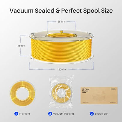 ELEGOO Silk PLA 3D Printer Filament Bundle 1.75mm 4 * 250g Dual Colors - color: 250g*4 Dual Red Green/Blue Purple/Black Red/Blue Green