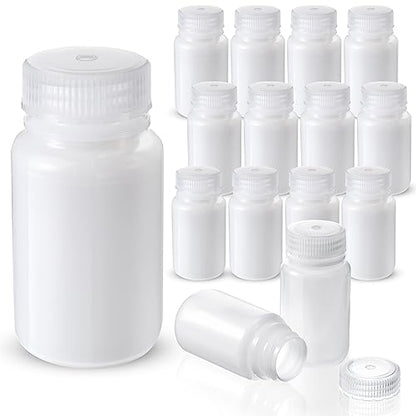 Zhehao 30 Pcs 4 oz Sample Bottle with Lid Wide Mouth HDPE, Translucence - color: Translucence