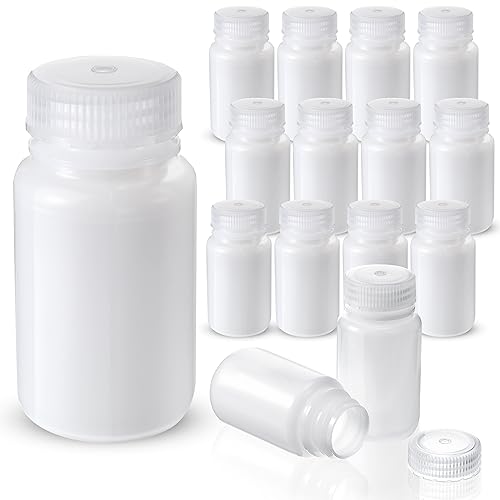 Zhehao 30 Pcs 4 oz Sample Bottle with Lid Wide Mouth HDPE, Translucence - color: Translucence