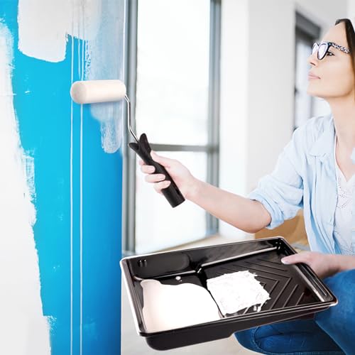 Mister Rui 6" Paint Tray 12-Pack with 4" Roller Frame & Liners - color: 6 Inch, 12 Pack