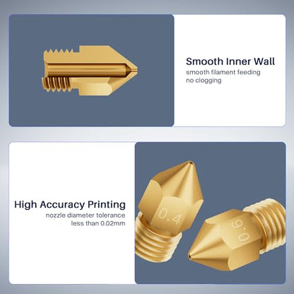 ELEGOO 26pcs Multi Size MK8 Nozzles for Neptune 3/3 Pro/3 Plus/3 Max - style: Brass Multi Sizes