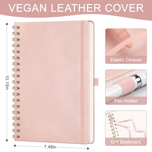 AHGXG Graph Paper Notebook, 140 Pages, B5 (7.6" x 10") - color: Rose Gold, style: B5-Graph