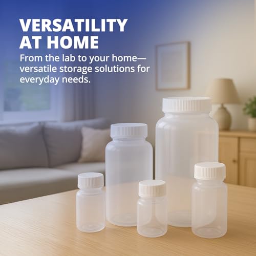 United Scientific™ Sample Bottles with Lids, Polypropylene, 500ml, 24-Pack - size: 16 oz (Pack of 24)