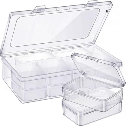 13 Pack Small Plastic Bead Organizers with Clear Case, 3.3 x 2.2 x 1 Inch - size: 3.3 x 2.2 x 1 Inch