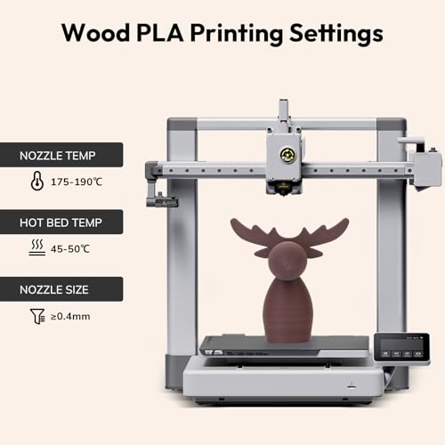 AMOLEN Wood PLA 3D Printer Filament 1.75mm Real Wood Fiber Bundle 200G x4 - color: Black Walnut/White Oak/Cherry Wood/Green Sandalwood