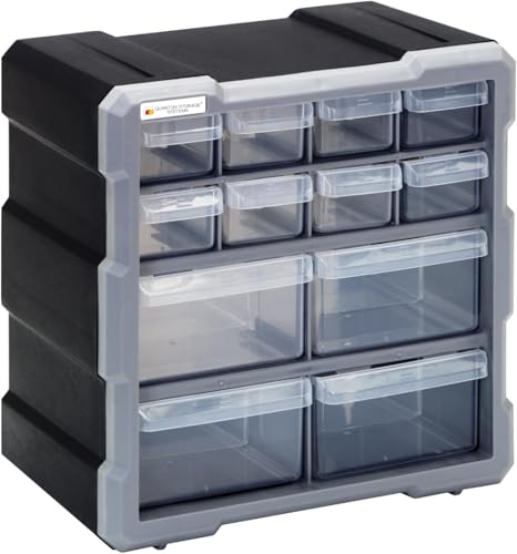 Quantum Storage Systems PDC-12BK 12 Drawers Cabinet Part Organizer 11" H x 11" W x 7" D - style: 12 Drawers