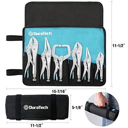 DURATECH 6PCS Locking Pliers, Long Nose Jaw and C-Clamp Vice Grip Pliers