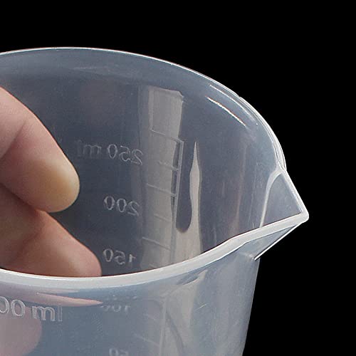 Waziaqoc 250ml-300ml Plastic Graduated Beaker, Transparent, 1 Pack - color: 1pc, size: 250-300 ml