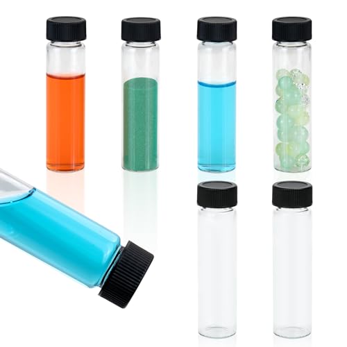 22mL Glass Sample Vial, 20-400 Screw Cap with PE Liner, 100-Pack - size: 22ml