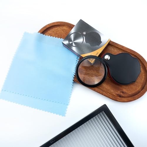 BlingKingdom 2 PCS Pocket Magnifying Glasses with Rotating Protective Sheath, Handy Folding Magnifier Mini Magnifying Lens Magnify Glass for Senior Reading Small Print Label