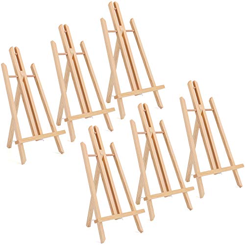Tosnail 6 Pack 16" Art Easel Stand Tabletop Wooden Display Stand Photo Holder Display Stand for Artist, Students, Adults, Kids Painting