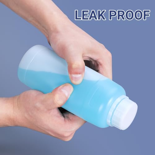 34 oz Graduated Wide Mouth HDPE Bottles, 1000 ml Translucent Plastic Storage Bottles with Leakproof Sealed Caps, 2 Pack - color: Translucent, size: 34 ounces