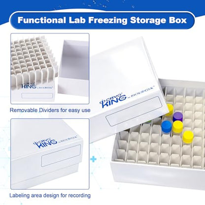 100-well Cryo Boxes, Plastic Coating, 2 Inch Height, Case of 20 - size: 2 in,100-well