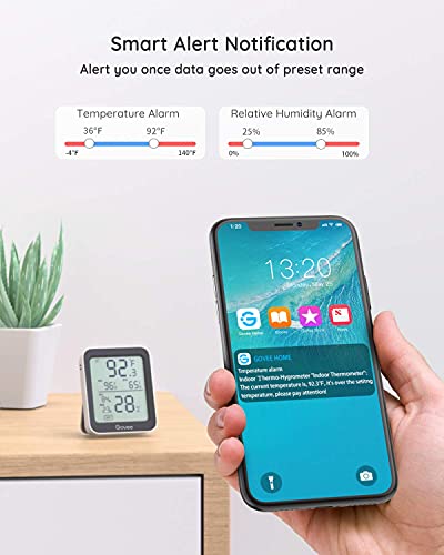 Govee Indoor Hygrometer Thermometer 2Pack H5075 with Bluetooth App Control - color: Black, size: 2 Pack