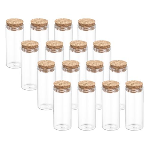 PATIKIL 30ml Glass Test Tubes with Caps Cork Stopper, 16 Pcs, 30x70MM - size: 30ml