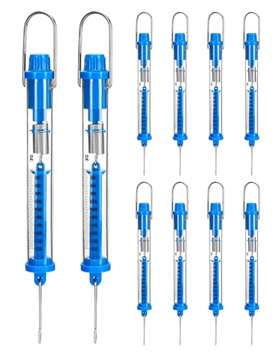QWORK Spring Scale, 10 Pack 30N Transparent Spring Balance Hanging Tube Spring Scale