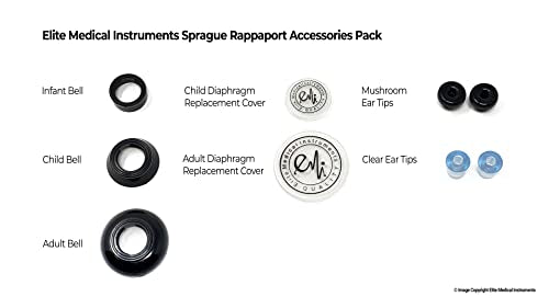 EMI Pink Sprague Rappaport Stethoscope with Black Aneroid Sphygmomanometer Blood Pressure Cuff Medical Nurse Set #340 - color: Pink/Black