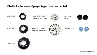 EMI Pink Sprague Rappaport Stethoscope with Black Aneroid Sphygmomanometer Blood Pressure Cuff Medical Nurse Set #340 - color: Pink/Black