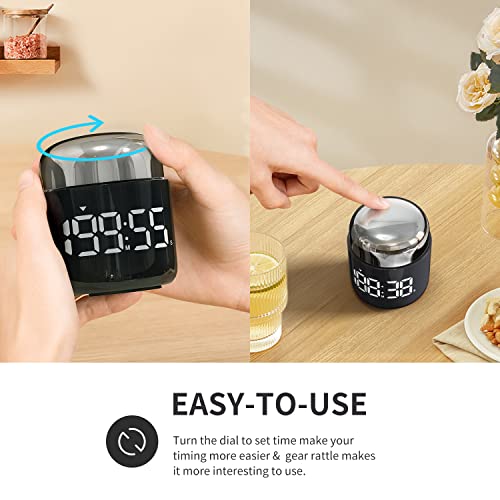 Kitchen Timer, 360 Rotate, Countup/Countdown, LED, Volume - color: Silver