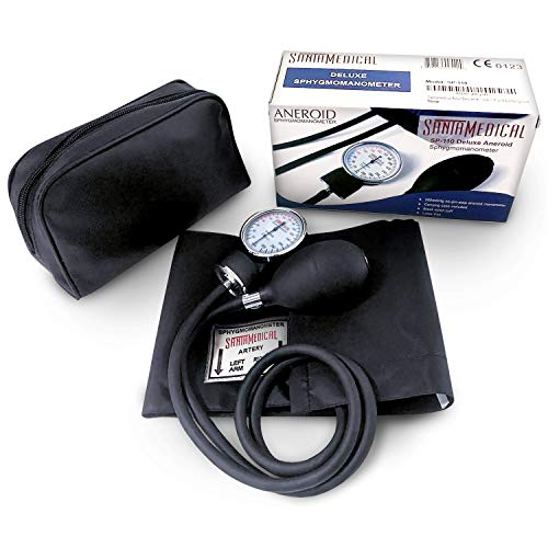 Santamedical Manual Blood Pressure Cuff - Adult Aneroid Sphygmomanometer - color: Black, size: Without Stethoscope