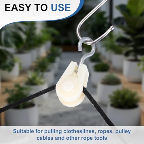 PATIKIL Mini Nylon Pulley Wheel 0.39" ID 2.36" L 12Pcs Single Sheave - size: 0.39" ID 2.36" L