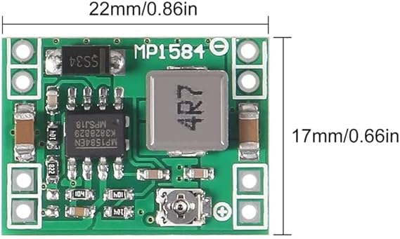 5Pcs Mini MP1584EN Ultra Small DC-DC 3A Power Step-Down Adjustable Module Buck Converter 24V to 12v 9V 5V 3V for Arduino