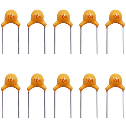 mxuteuk 120PCS 0.1uF 104 100nF Multilayer Monolithic Ceramic Capacitor 5.08mm - size: 0.1uF-104