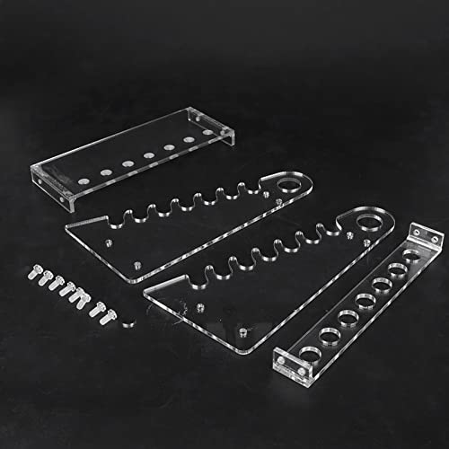 1.5cm Diameter 7 Hole Pipette Rack, Professional Organic Glass Trapezoid Pipette Supporting Holder Pipet Dropper Rack Base for Laboratory Dispensers
