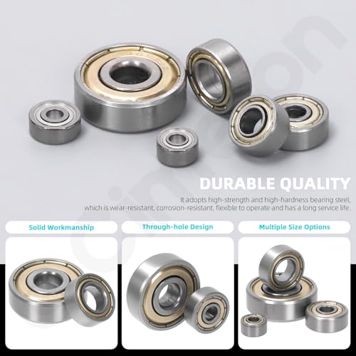 36PCS Bearings Steel Deep Groove Bearings Assortment Kits 623zz 624zz 627zz 685zz 687zz 693zz Double Sealed Carbon Steel Bearings Double Shield Deep Groove Bearings for VORON Printer - size: Mixed Sizes-36PCS, style: Bearing Steel
