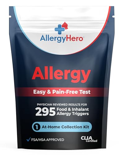 AllergyHero Comprehensive Food and Environmental Allergy Test Kit with 295 Triggers for Adults & Kids – Easy and Pain-Free at-Home Use Allergy Test Kit with Accurate Results