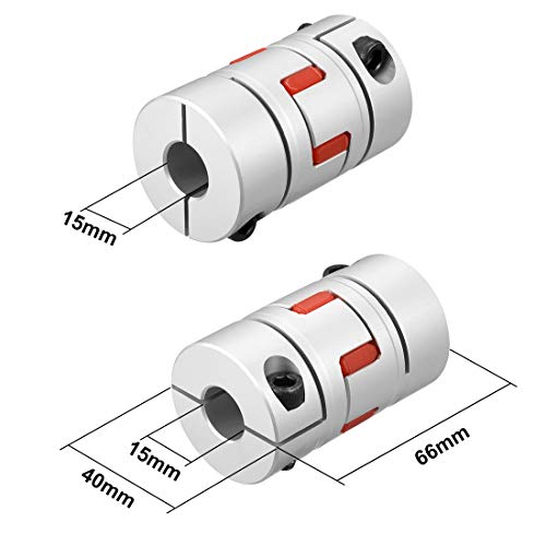 uxcell Shaft Coupling 15mm to 15mm Bore L66xD40 Flexible Coupler Joint for Servo Stepped Motor - size: L66xD40 15mm to 15mm