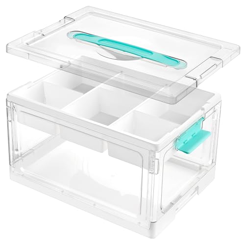Vtopmart 24 QT Clear Storage Box with Tray & Dividers, 1 Pack–Basic